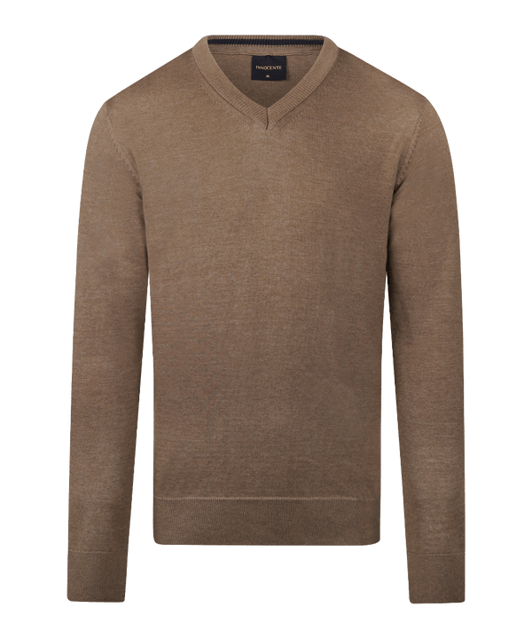 Coffee pullover met V-neck