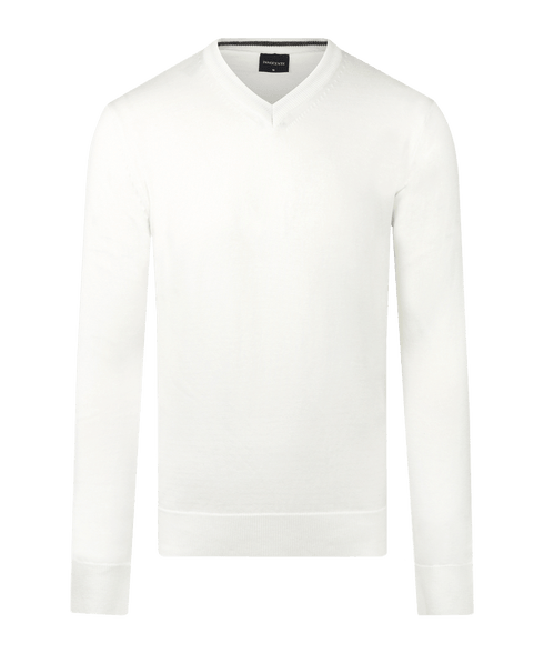 Off white pullover met V-neck