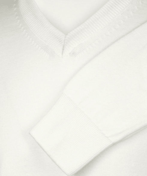 Off white pullover met V-neck