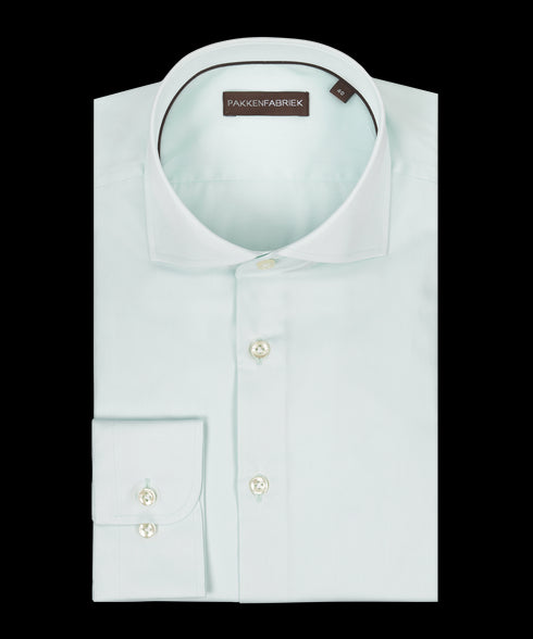 Twill lime overhemd met wide spread kraag